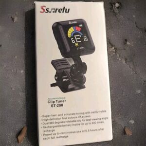 Ssretu Rechargeable Clip on Tuner for‎ All Instruments Guitar, Violin, Chromatic